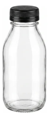 Pack 6 Frascos De Vidrio Para Jugos Con Tapa Plástica 100ml Vidrio