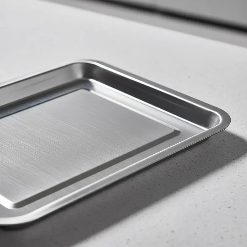 Bandeja De Acero Inoxidable 40 X 30 2cm Plateado