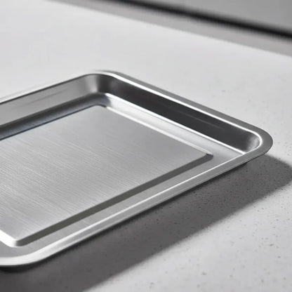 Bandeja De Acero Inoxidable 40 X 30 2cm Plateado
