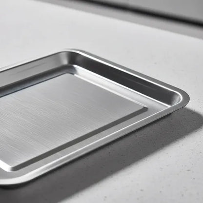 Bandeja De Acero Inoxidable 40 X 30 2cm Plateado