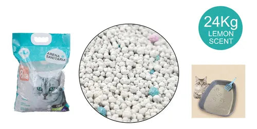 Arena Sanitaria Aglutinante Para Gato 24 Kg, Aroma Limón
