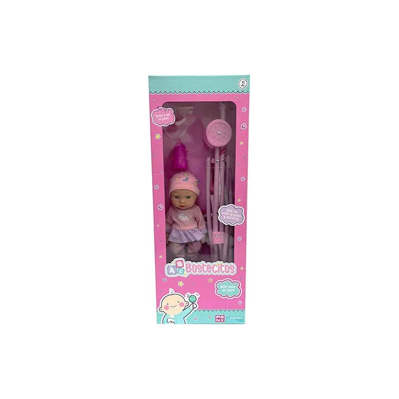 Muñeca Bostecitos Bebé Con Coche Y Accesorios 30 Cm