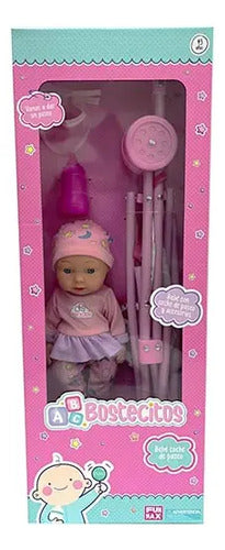 Muñeca Bostecitos Bebé Con Coche Y Accesorios 30 Cm