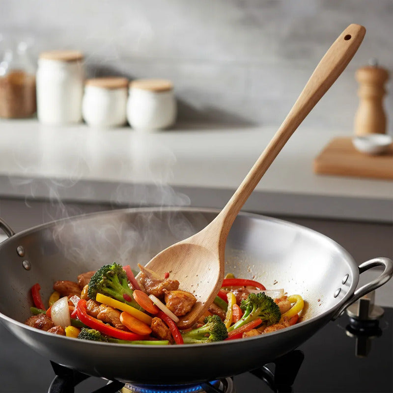 Paleta De Bambu 39cm Para Cocinar Utensilio Bambú