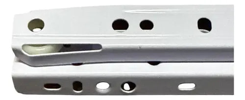 Pack 2 Corredera O Riel Blanco Para Cajón 60 Cm Blanco
