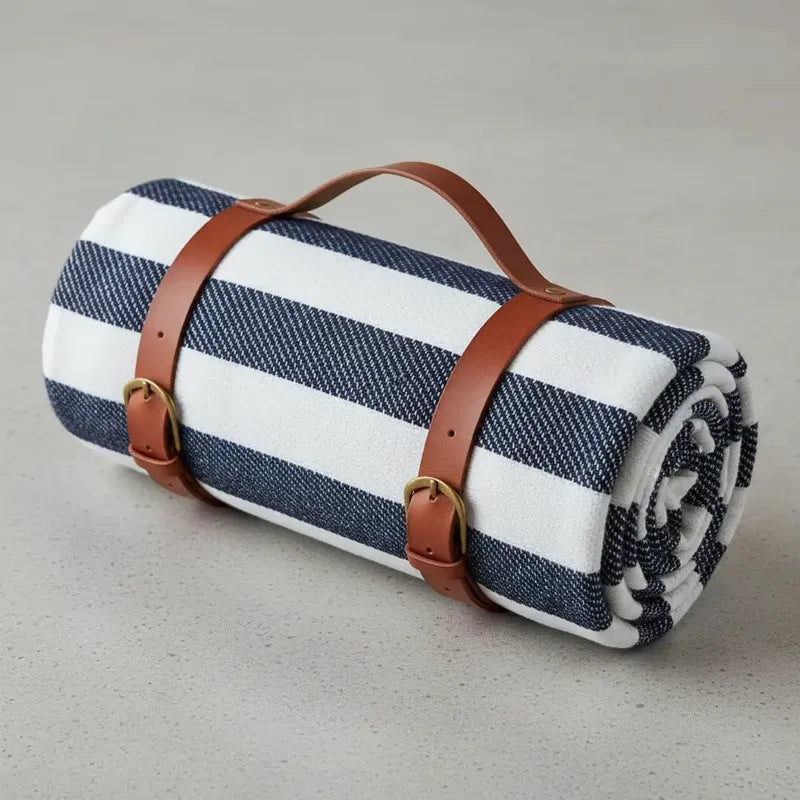 Manta Picnic Rayas Navy/blanco 130x150 Cm Variado