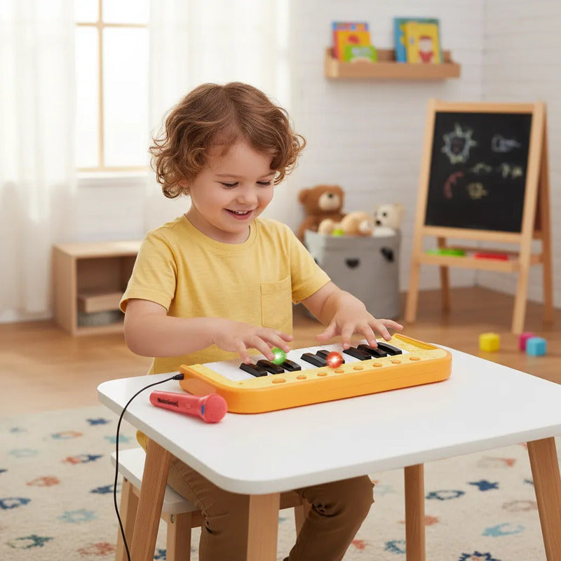 Juguete Piano Musicales Didáctico Con Luz Y Microfono Varios