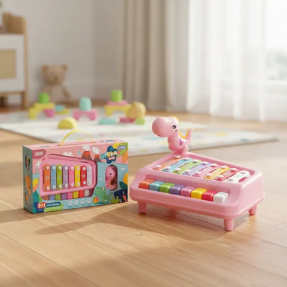 Xilófono Clásico Multicolor Juguete Dinosaurio Rosa