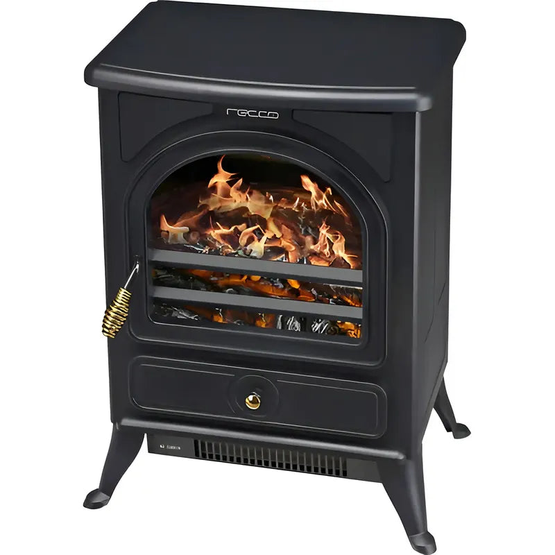 Estufa Eléctrica Recco Chimenea Eléctrica Ptc 1800w Negro