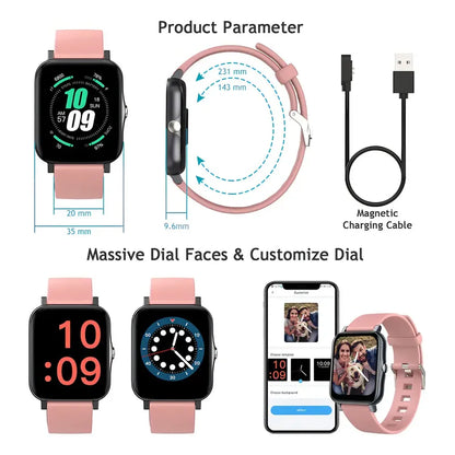 Smartwatch Xercise Ip68 Pantalla 1.7 Bluetooth Compatible Android Ios Gps Rosado