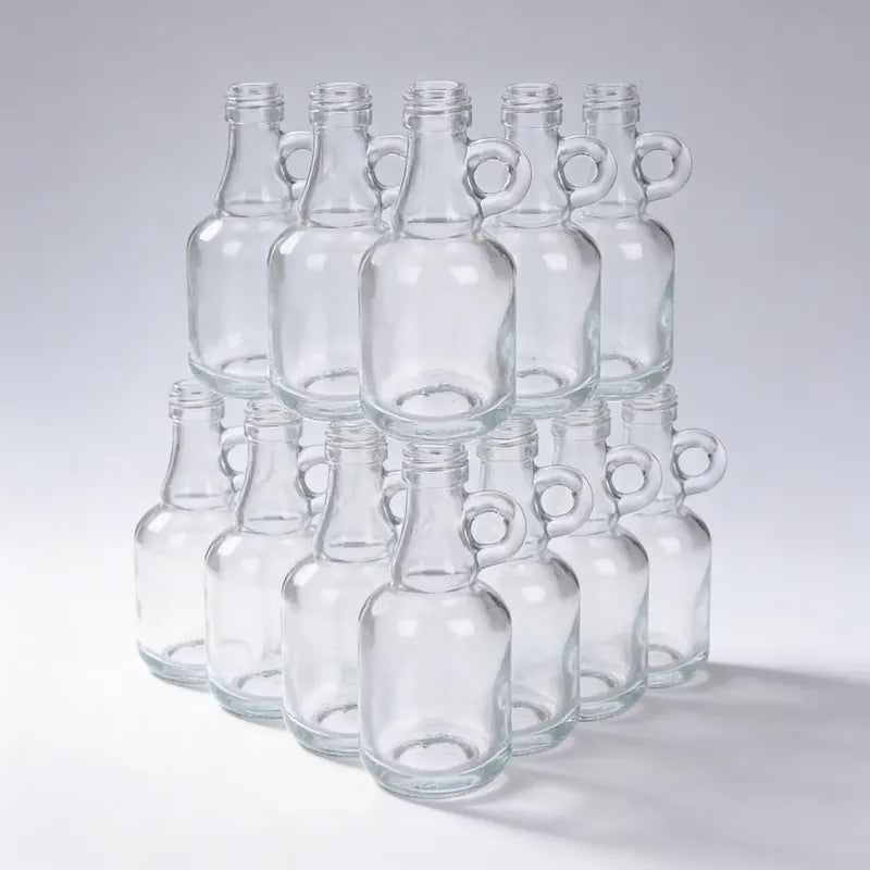 Pack 12 Mini Botella De Vidrio 50ml Con Asa Vidrio