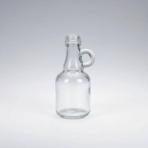 Pack 24 Mini Botella De Vidrio 100ml Con Asa Transparente