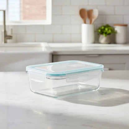 Set 2 Tupper Hermético Vidrio 1520ml Transparente