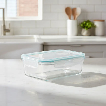 Set 2 Tupper Hermético Vidrio 1520ml Transparente