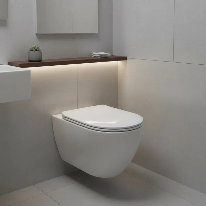 Tapa Para Inodoro Redonda Plástico Blanco Casa Miel Con Tapa Blanco