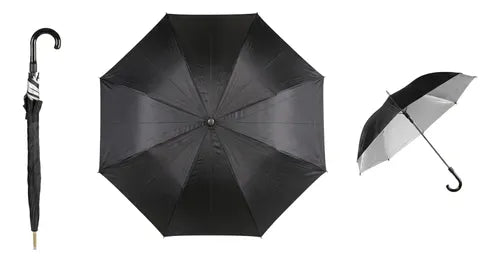 Paraguas Para Lluvia Impermeable Negro Negro