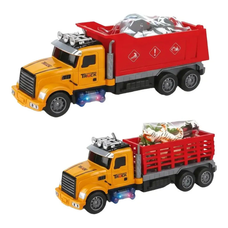 Camion De Carga A Control Remoto Con 4 Luces De Direcciones Amarillo Camión De Carga