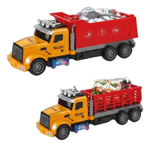 Camion De Carga A Control Remoto Con 4 Luces De Direcciones Amarillo Camión De Carga