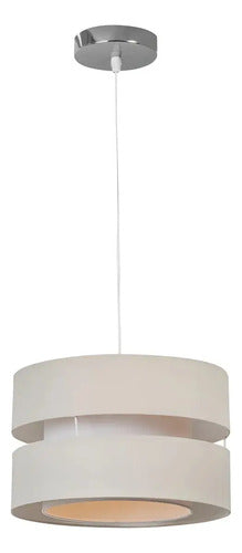 Lámpara De Colgar Tela 1 Luz E27 Beige