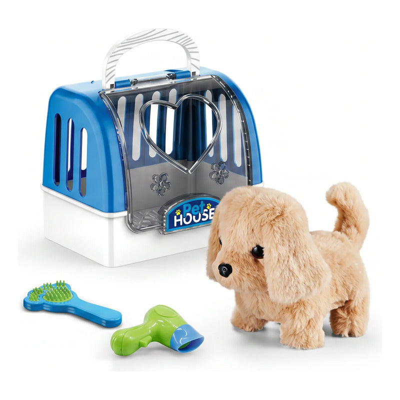 Set Perro  Interactivo Con Transportadora Y Accesorios