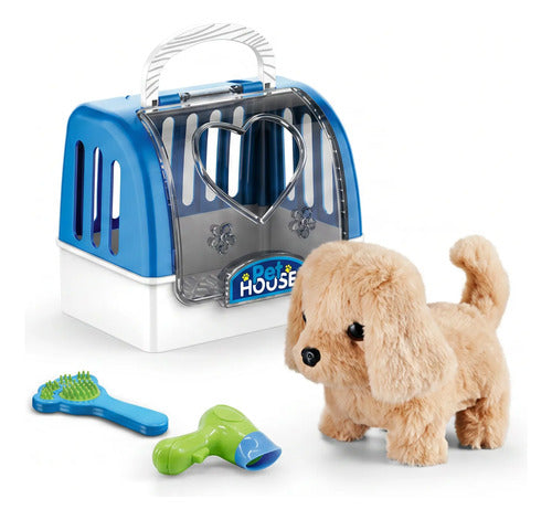 Set Perro  Interactivo Con Transportadora Y Accesorios