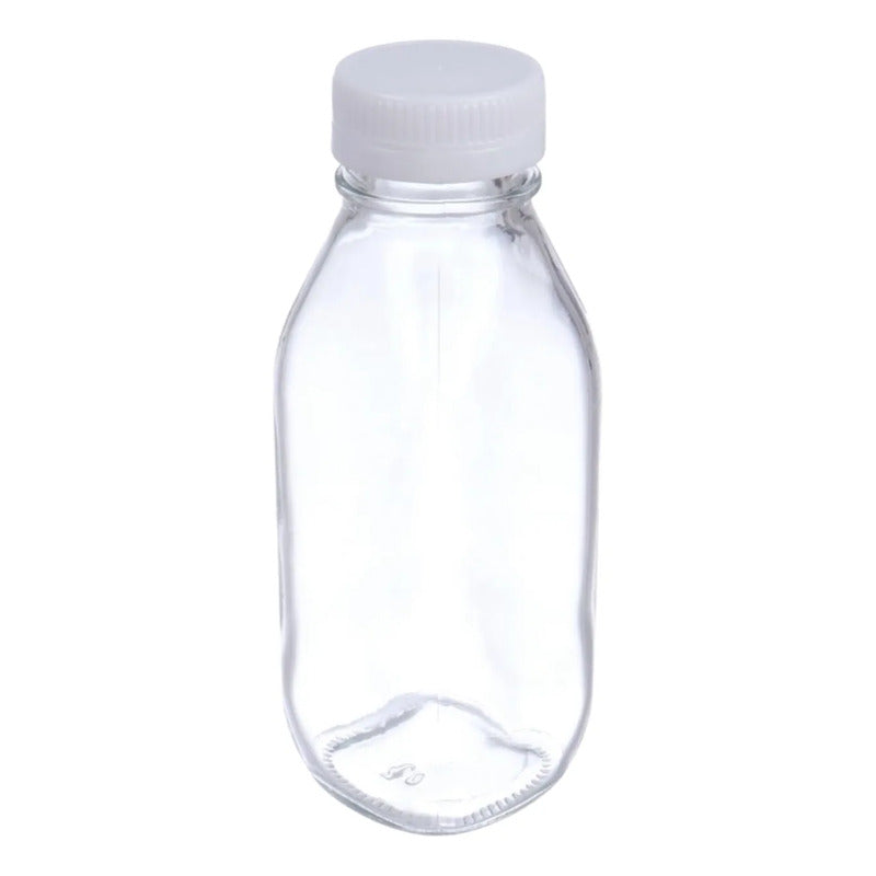 Pack 6 Frascos De Vidrio Para Jugos Con Tapa Plástica 500ml Vidrio