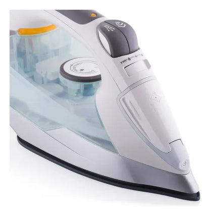 Plancha A Vapor Recco 2000w Suela Cerámica Antiadherente Blanco