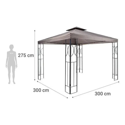 Toldo Pérgola Taupe Poliéster 300x300x275 Cm Taupe
