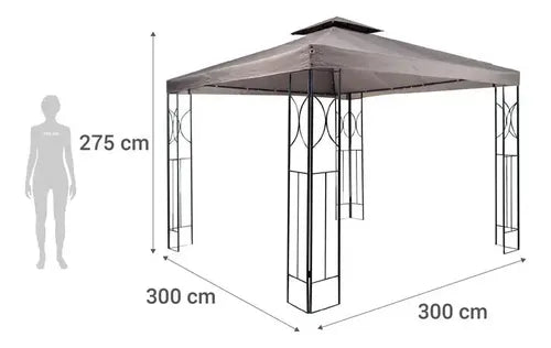 Toldo Pérgola Taupe Poliéster 300x300x275 Cm Taupe