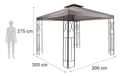Toldo Pérgola Taupe Poliéster 300x300x275 Cm Taupe