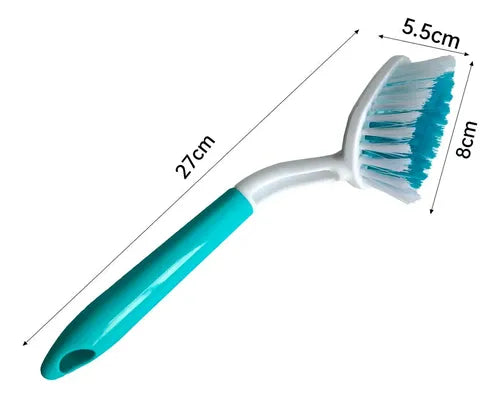 Cepillo Multiuso Baoma Mango Ergonómico 27cm Cerdas Plástico Celeste