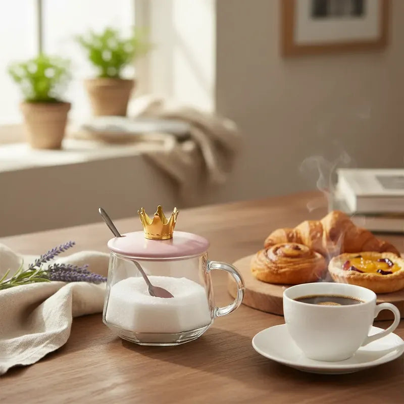 Azucarero De Vidrio 400ml Rosa