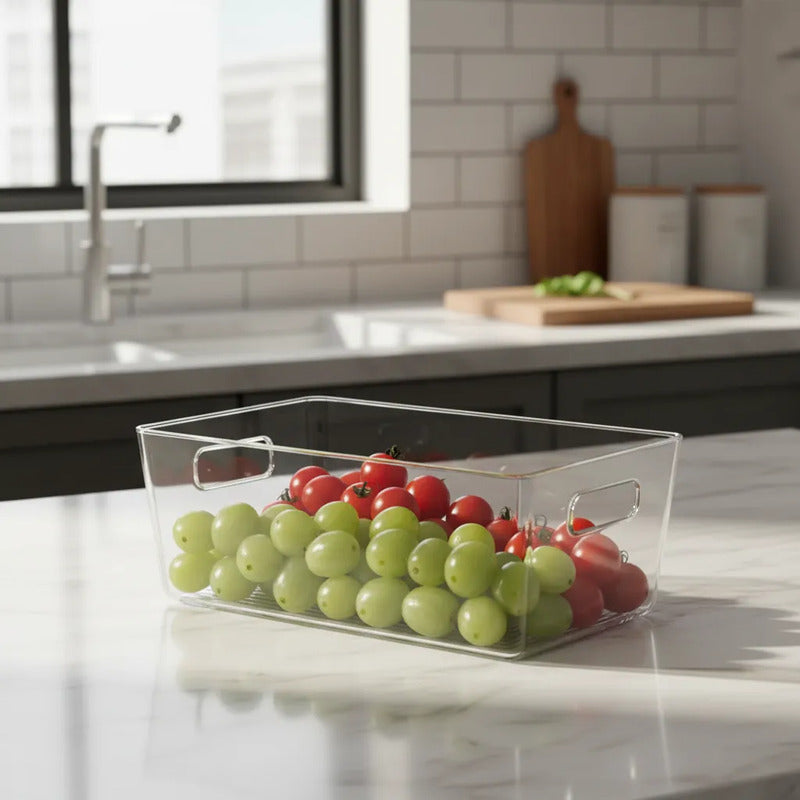 Caja Organizadora Para Refrigerador 13cmx26.5cmx17cm Transparente