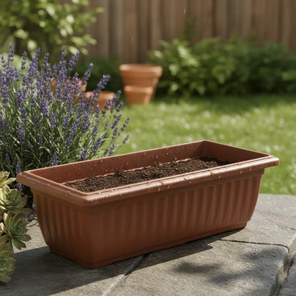 Macetero Tipo Jardinera Colonial. 45cm Terracota