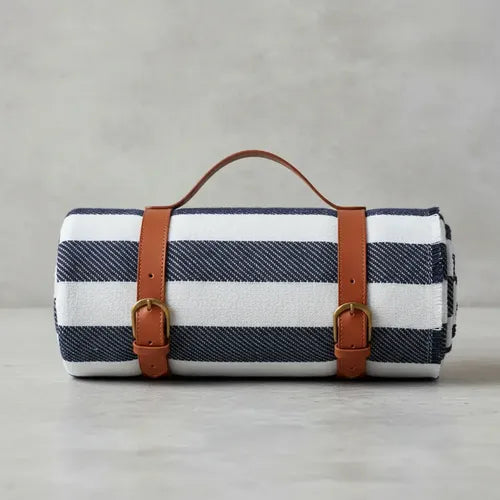 Manta Picnic Rayas Navy/blanco 130x150 Cm Variado