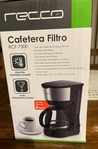Cafetera Recco Rcf-cm4277 Color Negro
