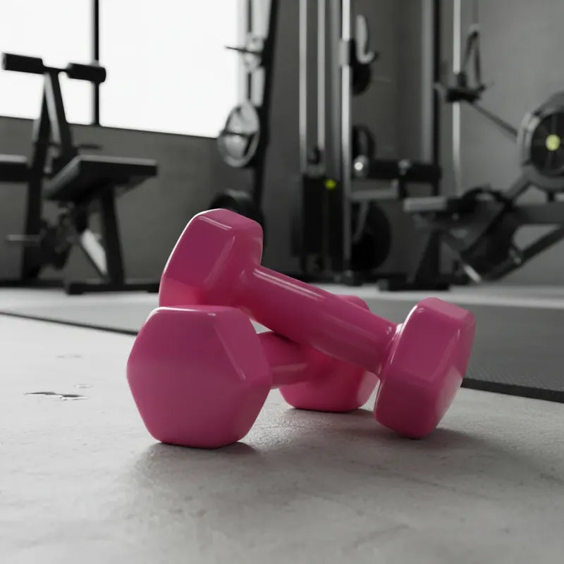Mancuerna Hexagonal Vinilo 3 Kg Genérica Fitness Rosa