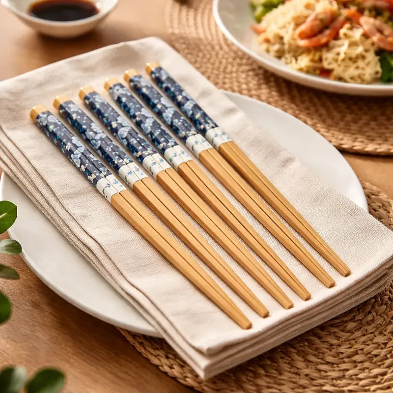 Palillos Chinos En Madera 4 Pares (8 Palillo) Sushi Madera