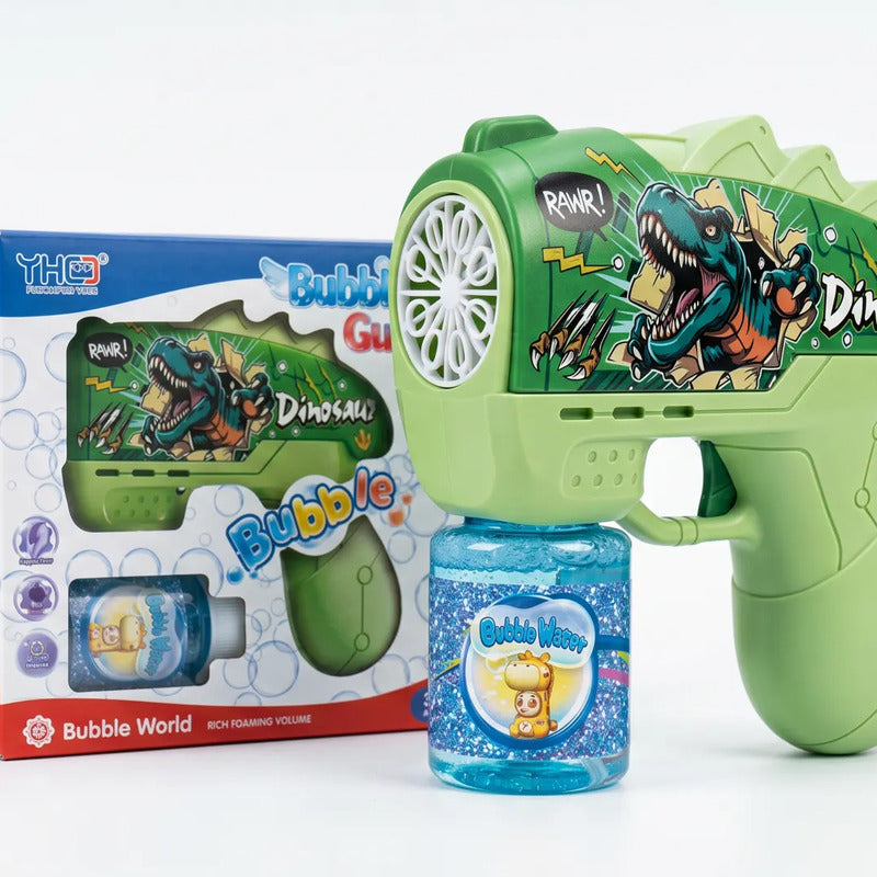 Pistola Burbuja Dinosaurio Para Niños Verde Oscuro