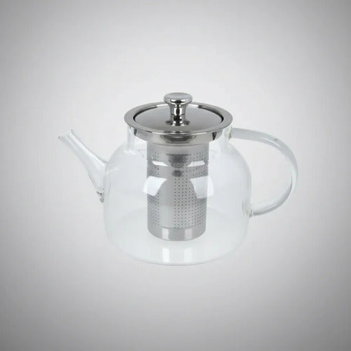 Tetera Infusor De Vidrio Té Infusor Acero Inoxidable 1.8l Transparente