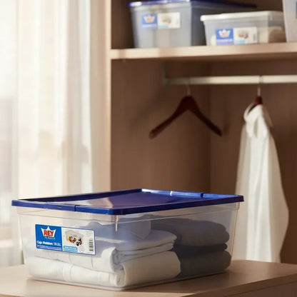 Caja Organizadora 10 Litros Con Tapa Apilable Plástica Multi Blanco