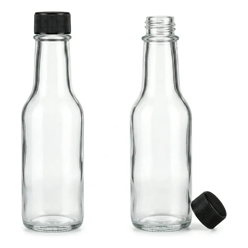Pack 4 Botellas De Vidrio 150ml Para Salsa, Esencias Vidrio