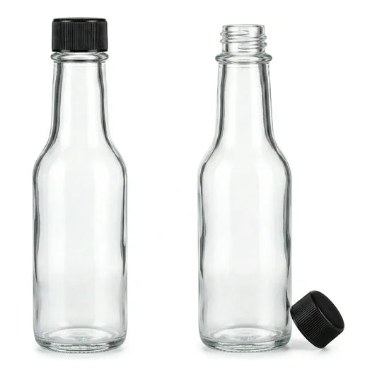 Pack 4 Botellas De Vidrio 150ml Para Salsa, Esencias Vidrio