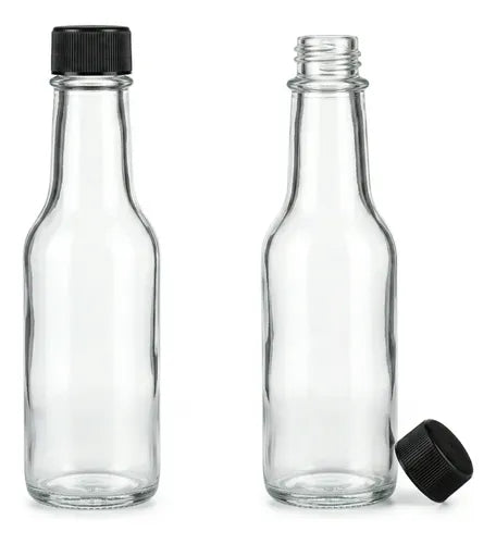 Pack 4 Botellas De Vidrio 150ml Para Salsa, Esencias Vidrio