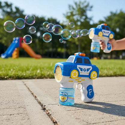 Lanza  Burbujas Police Para Niños Automática Azul