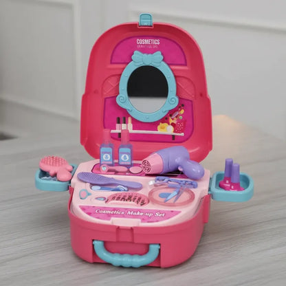 Maleta De Juegos 4en1 Set Salon Belleza Cosmetiquero Rosa Chicle