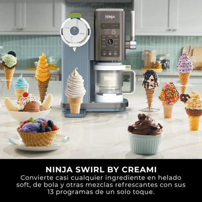 Máquina De Helado Swirl Ninja, Para Barquillos Gris 60