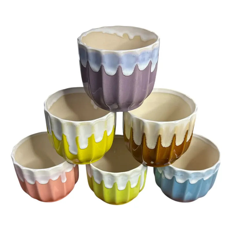 Pack 3 Maceteros Cerámica Para Suculentas 7cm Decorativos