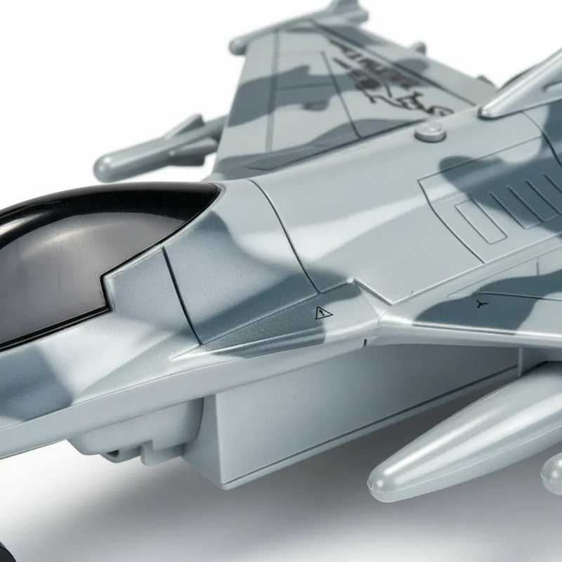 Avion F16 Combate Juguete Con Control Remoto Blanco