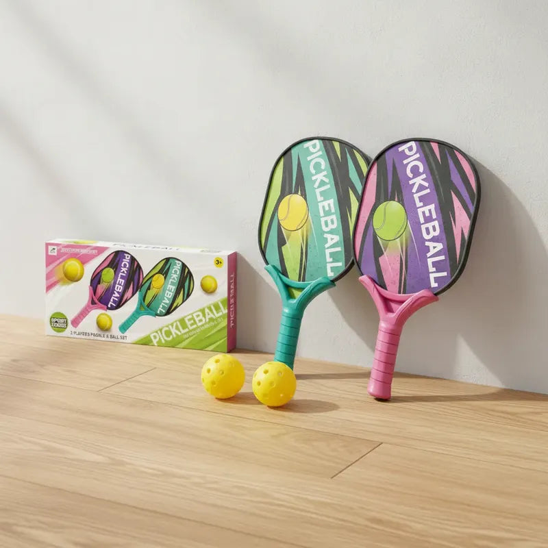 Pack 2 Raqueta Pickleball + 2 Pelotas Para Niños Varios